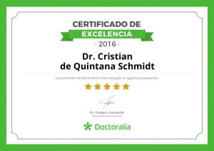 Certificado de excelencia Doctor de Quintana