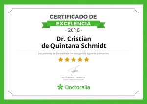 Certificado de excelencia Doctor de Quintana